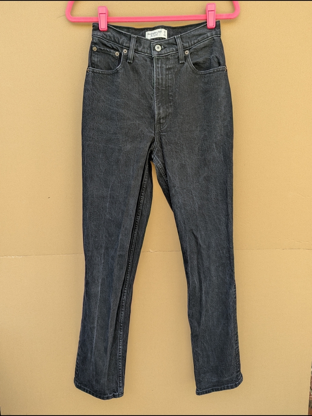 Abercrombie & Fitch 90s Straight Ultra High Rise Jeans Black Denim 26/2 Women's